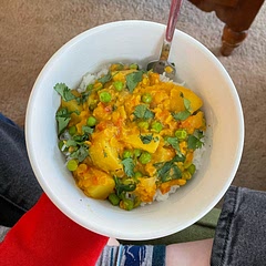 Yummy! Should have added some more spices tho. Some garam masala would’ve done well.