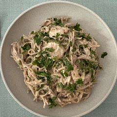 Surprisingly creamy and tasty with shrimp. I omitted the lemon added a little of chicken bouillon.Super Sexy!!