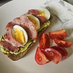 Added a rash of bacon and sliced egg as per suggestions in here.