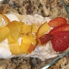 Good healthy banana split. We ate it for breakfast. I'm not a Greek yogurt fan so next time I'll leave that off. 5/10