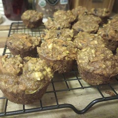 Made mini muffins and reduced cooking time, subbed craisins for raisins and walnuts for pecans because that is what I had - delicious! Also used a granny smith apple. A lot of prep with the grating and zesting but not too bad.