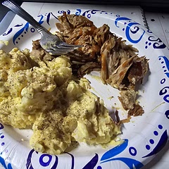My photo is day 2 after cooking the pulled pork. Just delicious!  