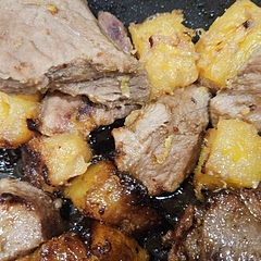 So delicious! I just seasoned the pork and pineapple with cayenne pepper and red pepper flakes, and instead of lime I used lemon zest.