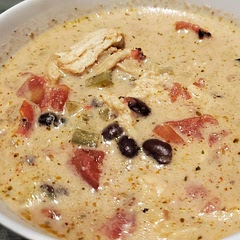 I added an extra can of diced Tomatoes and black beans.