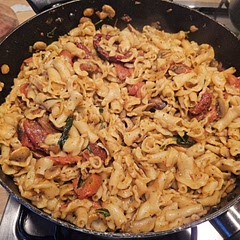 Okay recipe. I added parmasean and used basil instead of oregano (couldn't find any). Also added capers. 

I'm treating it as a base and will tweak it till it's perfect for me.