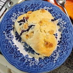 Yum! They were very soft. I added white chocolate chips since I didn't have enough blueberries. This is a good base for supplementing other mix ins