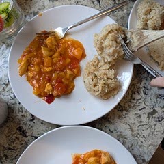 Made with sweet and sour chicken with my mum, we didn't like the rice, but it was okay as a meal.