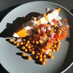 I had to use tahini as a base for the garlic sauce and it was potent! Not much needed at all. A lovely summer dinner