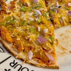 I really liked this! The tortillas are delicious and and I don’t even miss an actual pizza crust. I added fat free cheddar to the fat free mozerella, it melts a little better. I also turned the oven to broil for the last few minutes to make the toppings golden and crispy. 

I will say that this is an incredibly RICH dish! The second night I made it, I used only a couple of teaspoons of the ranch dressing because it’s pretty heavy with two tablespoons like the recipe calls for.