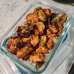 Turned out a lil bland, add more spices next time. But overall yummy! Didn't have sweet chili sauce, used ketchup as sub. Topped with green onion n sesame seeds. Paired with white rice.