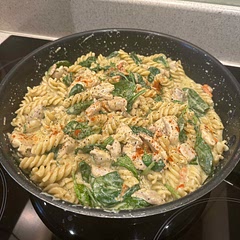 Quick and  easy to put together, tastes yummy. I used chicken thighs and complemented with garlic bread.