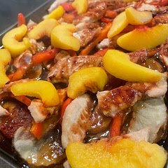 Same recipe, we just added some peaches to it as well to add some extra sweetness