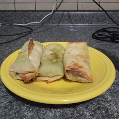 I added cumin,  like proper guacamole.  The problem is,  it's too rich and creamy.   Might be better dipped in salsa,  sour cream, or ranch.  And I air fried.  They were crispy. 