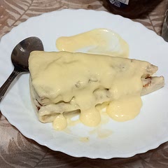Topping tastes slightly nice but the cake batter lacks flavour and has a terrible texture, it isn't very sweet but that's alright with me. It didn't rise, although that might be my fault, and the topping was too runny.