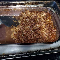 Modified as I had peaches not cherries and needed it gluten free. Peach cobbler was fantastic. Double the cinnamon for fruit and topping. 