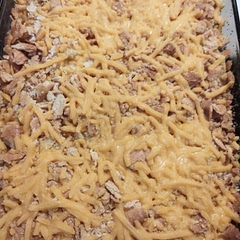 I sprinkled some cheese on top after baking. 