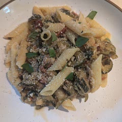 Used Barilla Gluten free penne, VioLife Cream Cheese, and Follow Your Heart Parmesan Cheese.