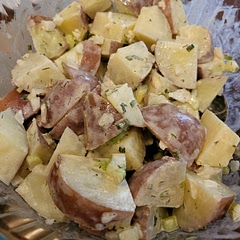 Used celery instead of bell pepper. Added chives and dill.