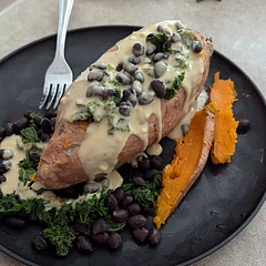 Next time I'd maybe oven bake my potato and I also accidentally didn't cook my kale fully before adding the beans. I enjoyed it! I'd maybe add more ingredients, but I don't know what yet 
