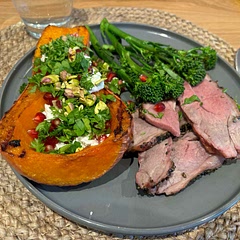 Did the squash in the egg oven. Used maple wood to add even more flavour. Was a winner. Added pistachios which worked well!