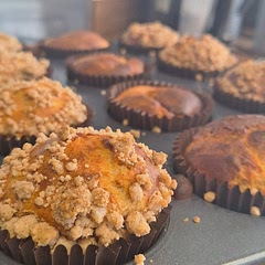 They taste amazing but sadly they went in the bin as the banana didn't cook so it was raw inside. I did put it in for longer and still no difference. For the crumb,make sure to melt the butter. Can so someone tell me what I did wrong??