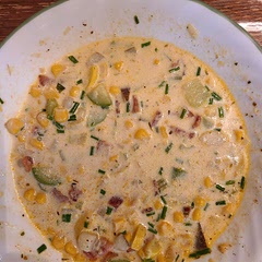 Turned out good. Light and refreshing. We used canned corn. Took a while to chop everything. Could use more salt.
