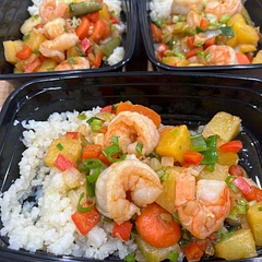 Made with Cauliflower rice and added a 1/4 tsp of sesame oil.