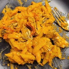 So good!! Definitely not an easy recipe, but the end result is well worth it. Makes a LOT of pasta too. I modified the chicken marinade a bit - I used trini green seasoning and let it marinate overnight. I will definitely be making this again.
