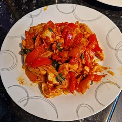 Added extra paprika and mixed it all with egg noodles. Very nice
