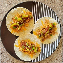Skipped cabbage but added green onions, pepperoncini, and salsa after slow cooking the meat. 