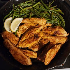 I used chicken breast instead of thighs, and I forgot the parsley and added a little more red pepper flakes for spice but the flavor was still amazing. 