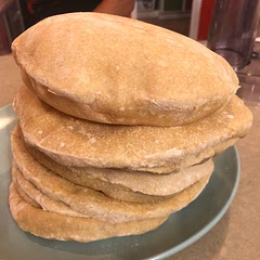 Turned out perfect! It helps to let the surface of the pitas dry out a little to ensure a rise and make sure they are rolled thin enough!