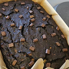 Flavor wise, very chocolatey! You won't be able to tell it's made with avocados and loads of eggs. I went wrong somewhere cuz I think it's a little dry, but nonetheless, was good!