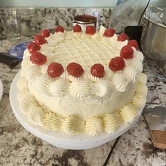 Frosting pretty much just tasted like a bowl of freshly churned butter. Don't know if it was something I did wrong or what. It was very rich and overbearing. On the brighter side it was really easy to decorate with. Ended up making buttercream half way through. Used six and a half sticks of butter in total. The fat value of this cake could kill an elephant and give a 600 pound man refeeding syndrome. A nutritionist would croak on the floor immediately after consumption.