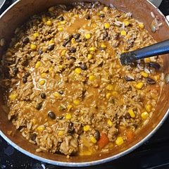 I used precooked rice and drained and rinsed the black beans. It was amazing!