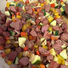 The egg really adds to it, and I added smoked sausage, so so good!!