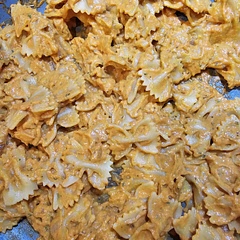 Used protein bowtie noodles and it was fire!
