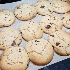 Pretty easy to make, although I needed to add about 1/2 cup more flour as the mixture was too wet without it. I used crushed cooking chocolate. 