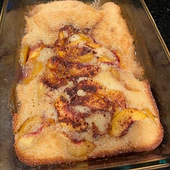 This was good, loved the cinnamon on top! I only had three peaches and I feel like that was enough. Super simple to make for sure