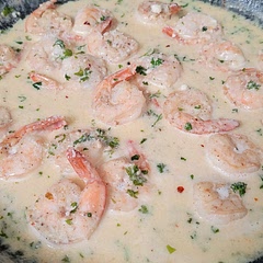 Served over pasta