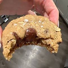 Soooo good. The perfect chew. Almost tasted caramelized on the bottom of the cookie.