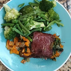 Very good low carb low fat meal. We served it with a side of mixed veggies instead of potatoes. We did not add the 2 oz goat cheese from the original recipe. 