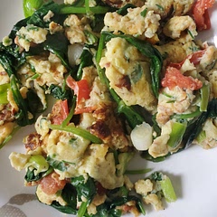 Recipe excluded salt, but I added some to taste. Also added a pinch of crushed pepper flakes for a kick. 
Tip: don't wait too long before adding the Spinach 