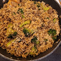 Really good with the sauce, I mixed the rice in and added some steamed broccoli.