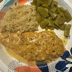 Delicious! I forgot to put the lemon slices on top, but it was still great. 
I put corn starch in to thicken it up.