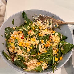 Added tomatoes! Was craving an orzo salad and this hit the spot!