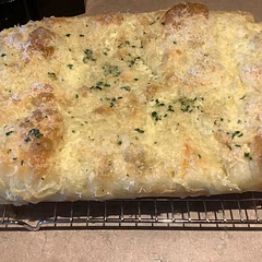 My focaccia never gets that lovely brown topping but that doesn’t take away with how delicious this was. If you like garlic bread you need to try this. I will definitely make it again.