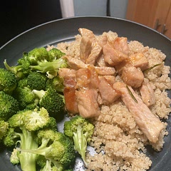 I loved it without breading and quinoa in veggie broth.