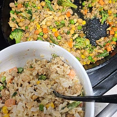 Whoever saved this recipe didn't add the whole recipe, so I missed the orzo pasta, and they put rice whereas the actual recipe doesn't call for rice. 
But it's still good and my 2 year old loves it. 
Added ground turkey, and used mixed veggies.