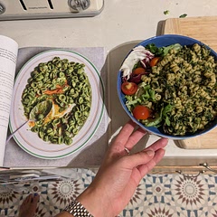 Couldn't find orecchiette and used kale instead but was very tasty. Harder with a stick blender to get it smooth enough 